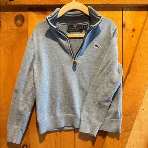 Vineyard Vines Boy’s Light Blue Quarter Zip-Up Sweater, Size 5
